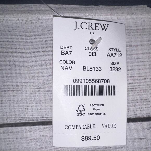 J. Crew NWT Men's Slim-Fit Tech Pants with Stretch Navy Blue Size 32 x 32 - Picture 8 of 14